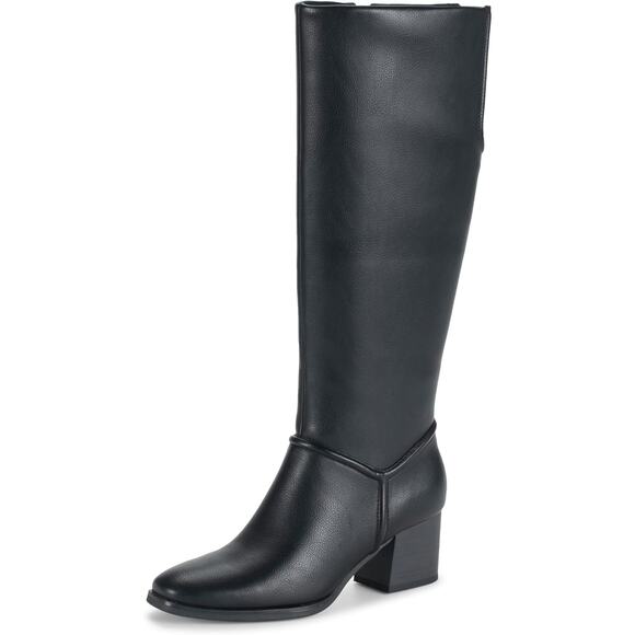Baretraps Women Thalia Block Heel Riding Boots Size US 8.5M Black Faux Leather - Picture 1 of 3